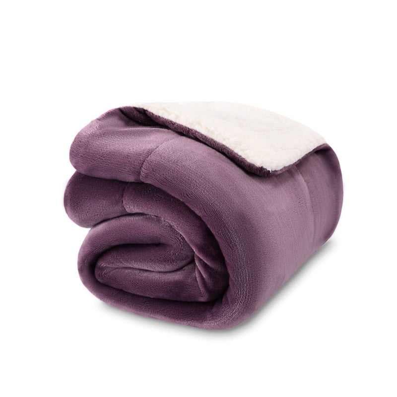 NANPIPER Baby Sherpa BlanketWarm Toddler Throw BlanketSoft Newborn Fleece Blanket for Winter Cassis Purple30x40 inches