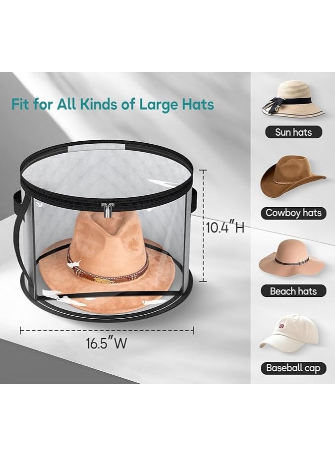 Arabest Oversized Clear Hat Storage Bag for Women, Holds up to 7 Caps Cowboy Hat Organizer for Closet, Wide Brims Hat Case with Carrying Handles (Grey)  - Image 4