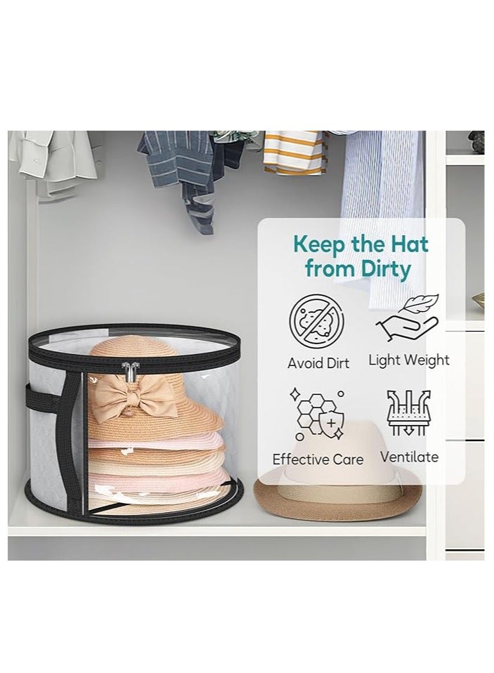 Arabest Oversized Clear Hat Storage Bag for Women, Holds up to 7 Caps Cowboy Hat Organizer for Closet, Wide Brims Hat Case with Carrying Handles (Grey)  - Image 5
