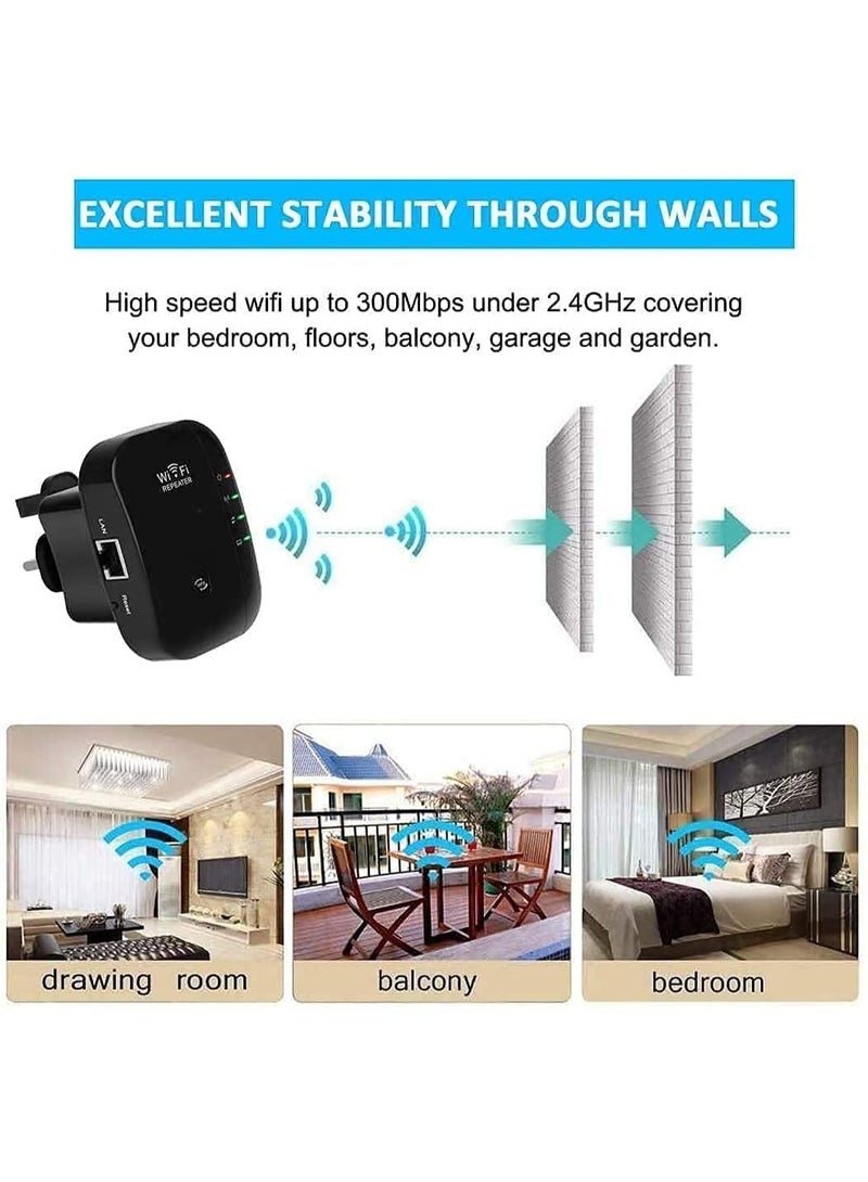 KOWVOWZ WiFi extenders, signal enhancers up to 3650 square feet and 45 devices, 300mbps WiFi range extenders with Ethernet ports, wireless Internet repeaters, easy settings for offices and homes - Image 3