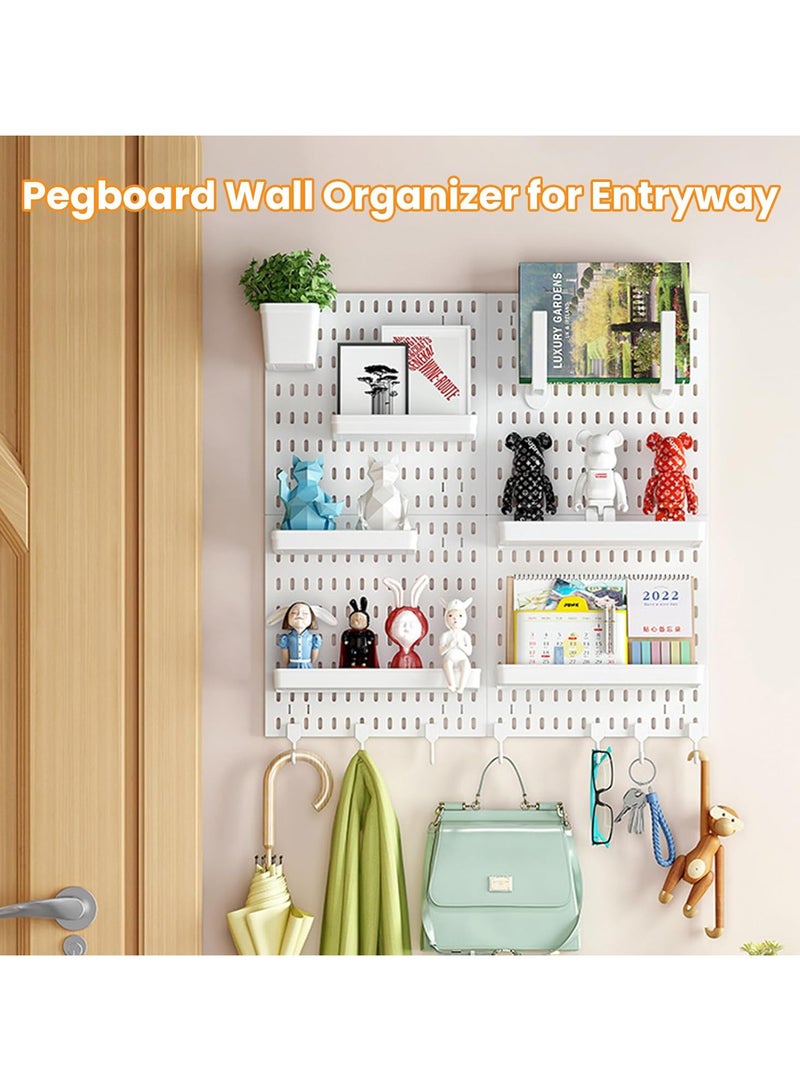TOMSHOO Pegboard Combination Kit, Pegboards and Accessories Modular Hanging for Wall Organizer, Crafts Organization, Ornaments Display, Nursery Storage, Peg Board, PegBoard Organizer for Home, Office (White)  - Image 2