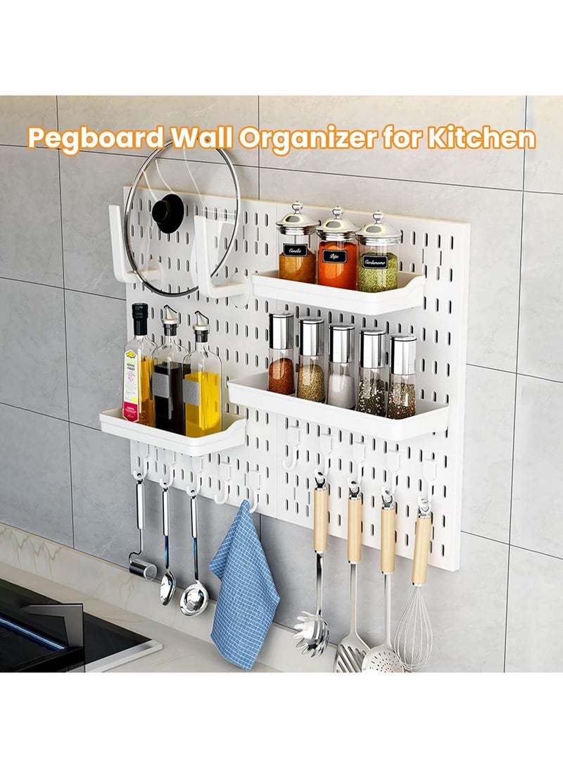 TOMSHOO Pegboard Combination Kit, Pegboards and Accessories Modular Hanging for Wall Organizer, Crafts Organization, Ornaments Display, Nursery Storage, Peg Board, PegBoard Organizer for Home, Office (White)  - Image 3