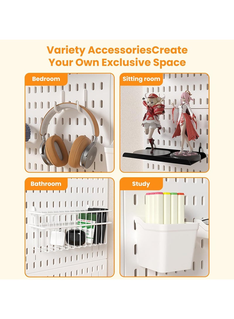 TOMSHOO Pegboard Combination Kit, Pegboards and Accessories Modular Hanging for Wall Organizer, Crafts Organization, Ornaments Display, Nursery Storage, Peg Board, PegBoard Organizer for Home, Office (White)  - Image 5