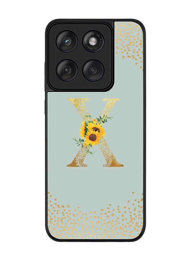 Stylizedd For Motorola MOTO Edge 60 Fusion/ Edge 60 Case,Slim fit Camera Protection, Shockproof Thin Phone cover  - Custom Floral Monogram - X  (Light Grey ) - Image 1