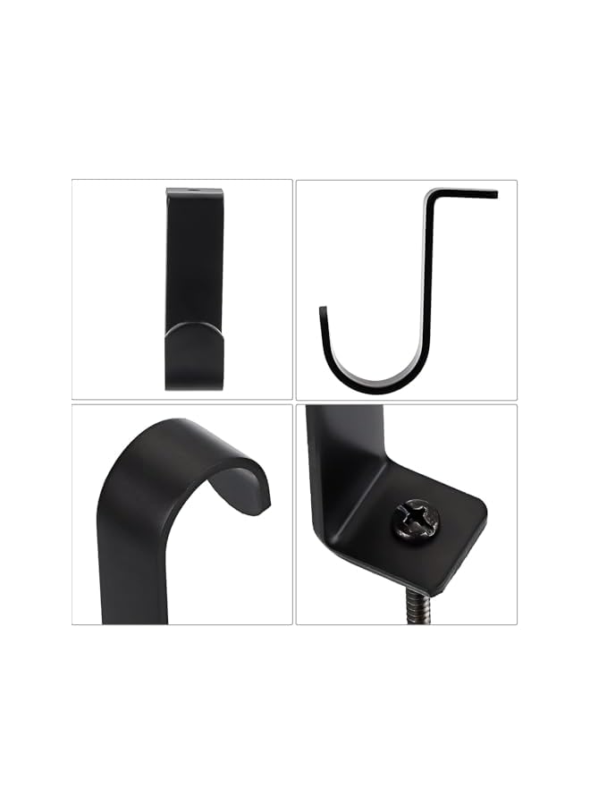 erorex Ceiling Mount Curtain Rod Bracket, Metal Single Curtain Rod Hanging Bracket for 5/8-1 Inch Rod, Heavy Duty Rod Bracket for Living Room Bedroom Curtain Rod (Black 3 Pieces)  - Image 4