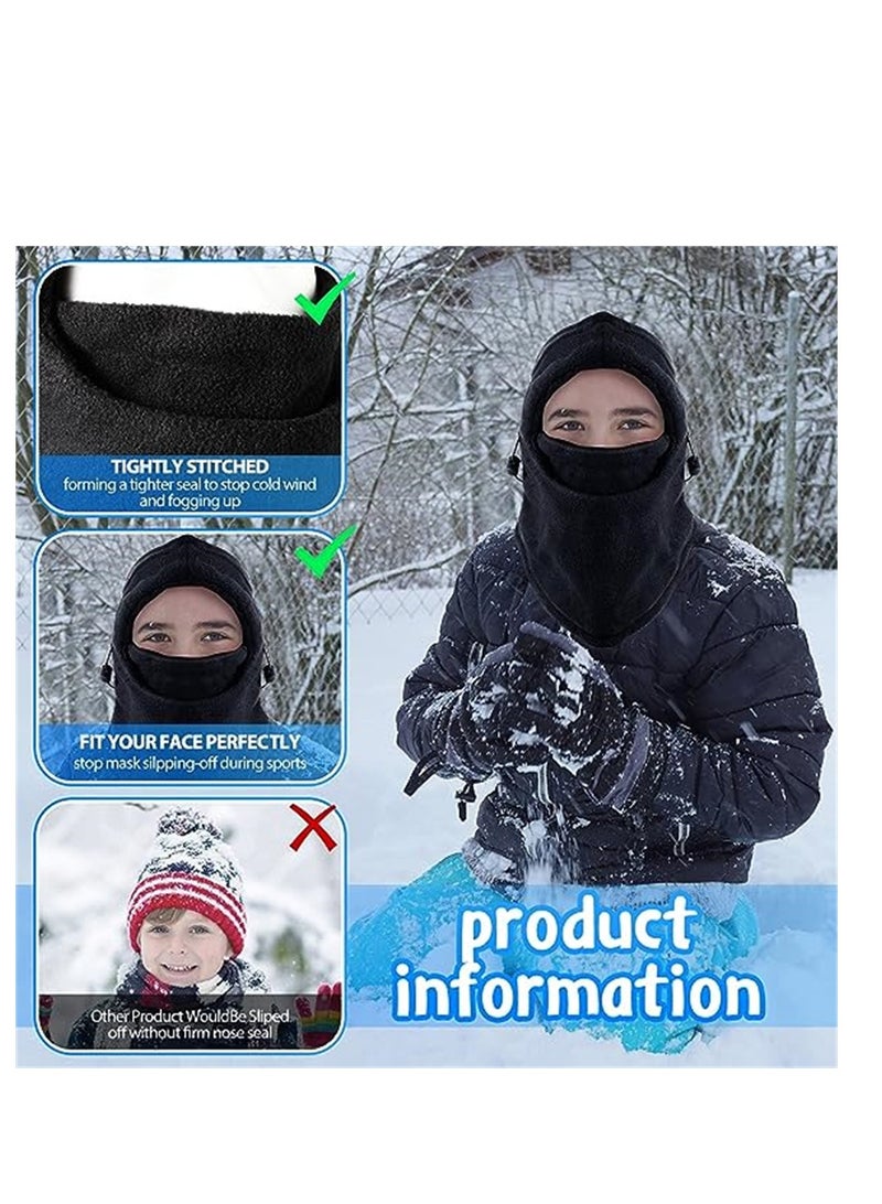 Kids Winter Balaclava Warm Windproof Face Mask for Skiing Riding Outdoor Sports Pink - Image 3