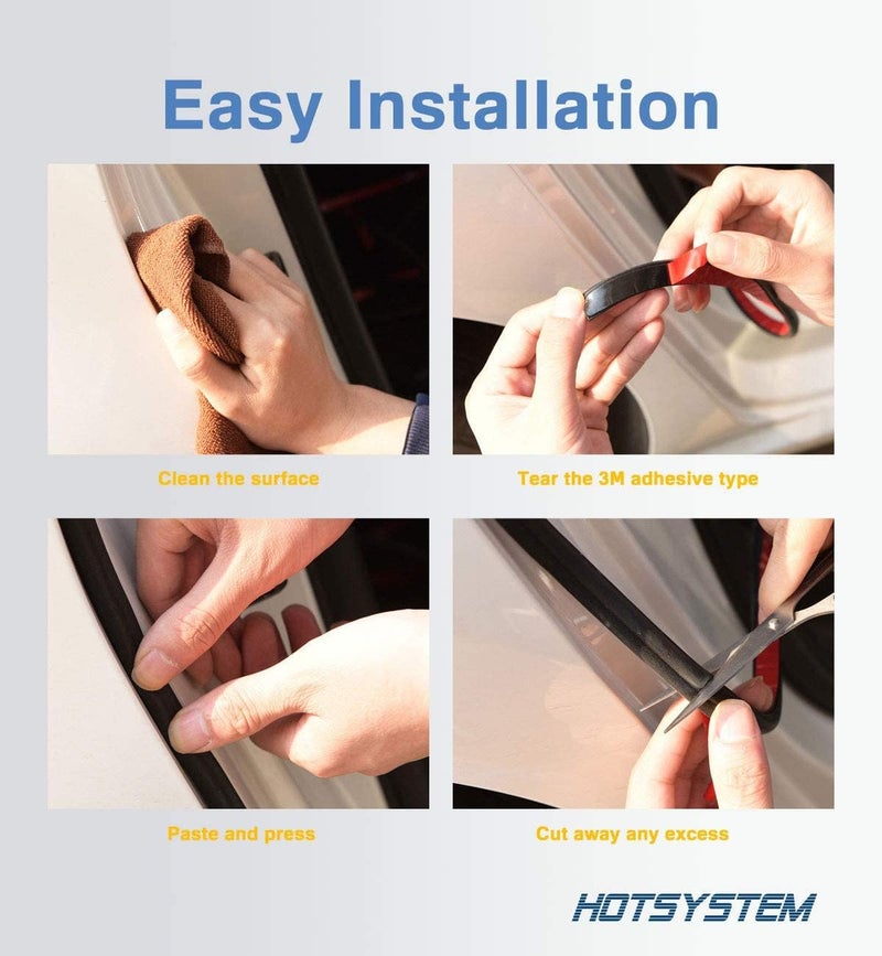 HOTSYSTEM D-Shape Door Rubber Seal Strip Weatherstrip 3M Self Adhesive Hollow for Car Truck Motor Door Cover Trunk (Black, 26.25 feet) - Image 4