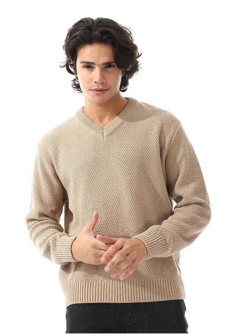 Andora V-Neck New Knitted Long Sleeves Pullover  - Image 1