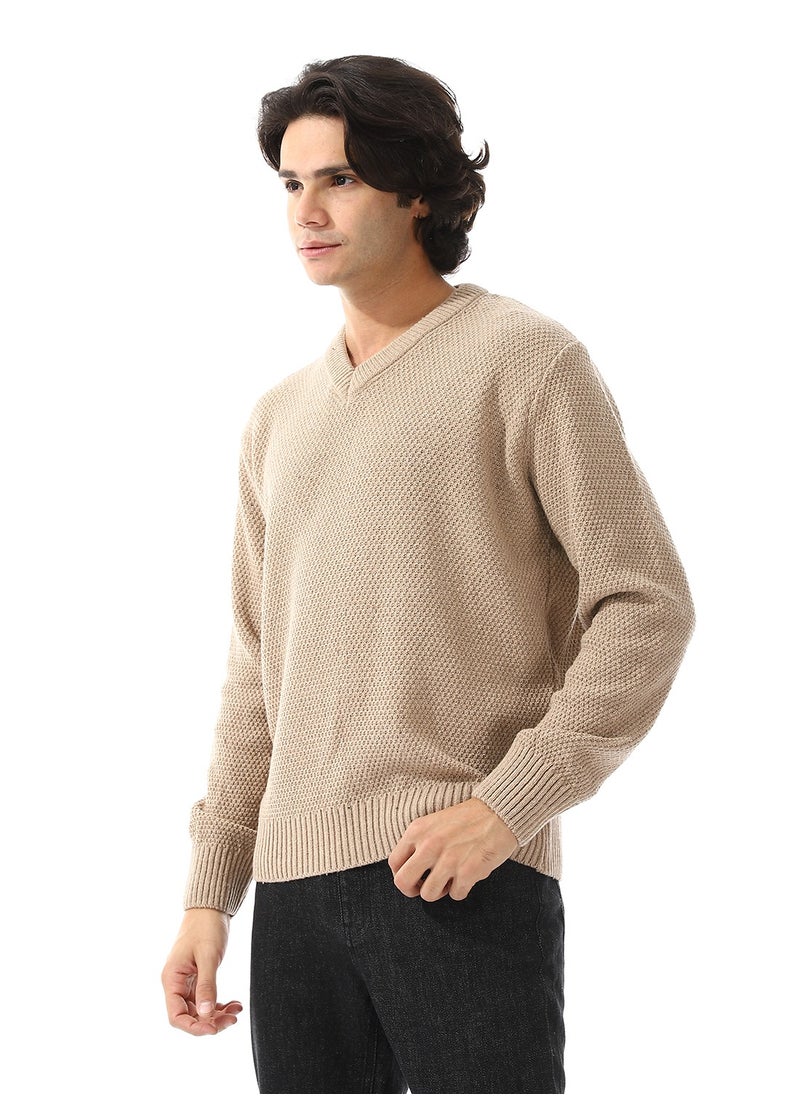 Andora V-Neck New Knitted Long Sleeves Pullover  - Image 2