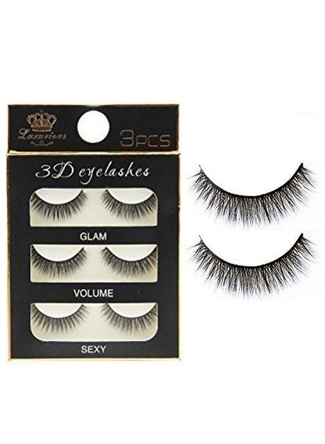 Nesa 3 Pairs Black Handmade Natural 3D Thick Long False Eyelashes - Image 1