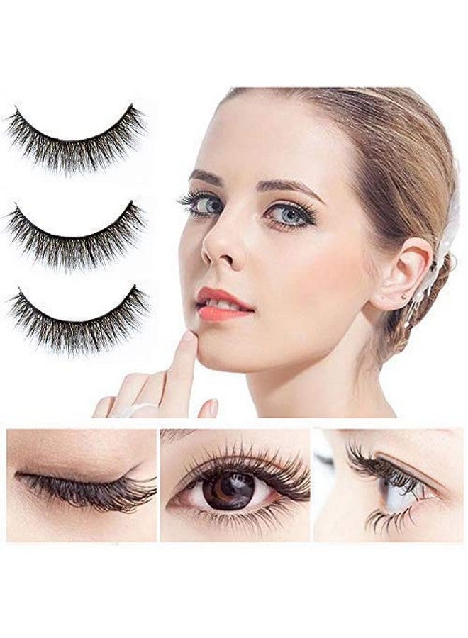 Nesa 3 Pairs Black Handmade Natural 3D Thick Long False Eyelashes - Image 3