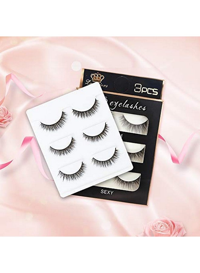 Nesa 3 Pairs Black Handmade Natural 3D Thick Long False Eyelashes - Image 4