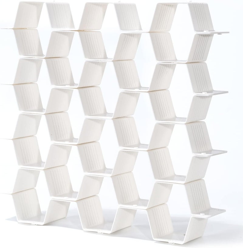 Natzerat Drawer Splitter 16-piece Set Adjustable Honeycomb Organizer Tie Sock Organizer Underwear Panties Cosmetic Sorter (White) - Image 3