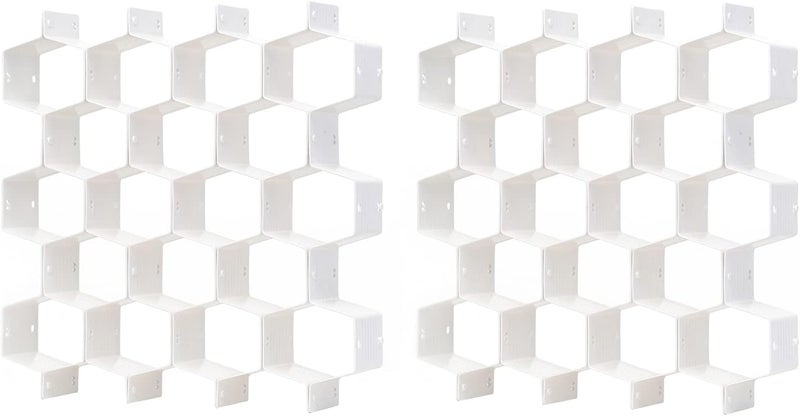 Natzerat Drawer Splitter 16-piece Set Adjustable Honeycomb Organizer Tie Sock Organizer Underwear Panties Cosmetic Sorter (White) - Image 1