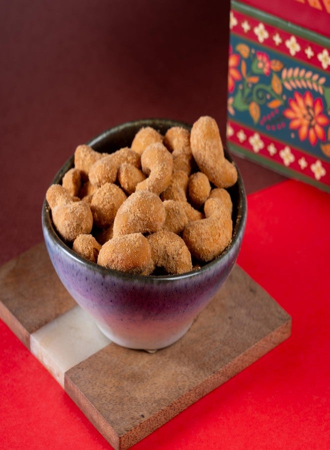Jaiccha Ghasitaram Gifts Jaiccha Ghasitaram Orange Hamper Box with Kaju Katli , Choco Almonds, and Crunchy Cashews | Gift Hamper| Diwali Gift Hamper|Food Hampers|Gourmet Hampers| - Image 3
