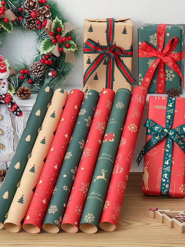 Gift Wrapping Paper Birthday Festival Flowers Gift Floral Wrapping Paper Ribbon Hemp Rope Colored Paper - Image 2