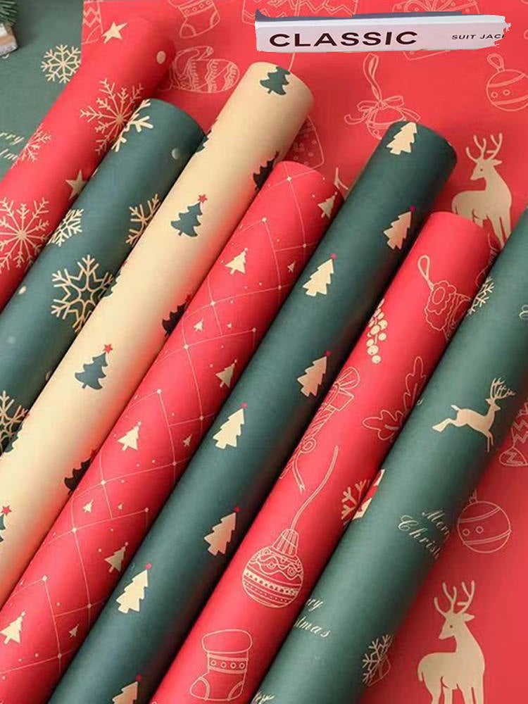 Gift Wrapping Paper Birthday Festival Flowers Gift Floral Wrapping Paper Ribbon Hemp Rope Colored Paper - Image 4