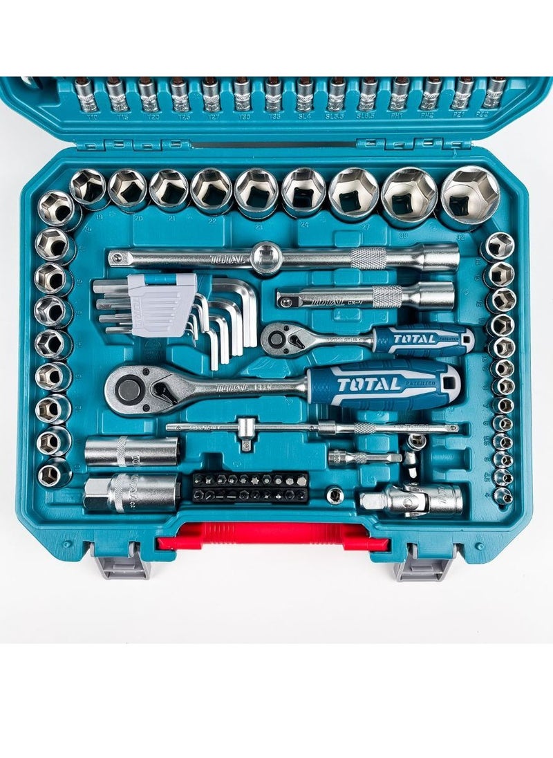 TOTAL TOTAL 100-Piece Tools Set with Ratchets, Sockets, Wrenches, Screwdrivers, Pliers, and More – Complete DIY & Automotive Repair Kit  - Image 3
