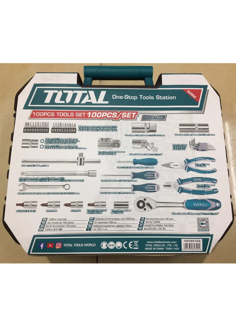 TOTAL TOTAL 100-Piece Tools Set with Ratchets, Sockets, Wrenches, Screwdrivers, Pliers, and More – Complete DIY & Automotive Repair Kit  - Image 5