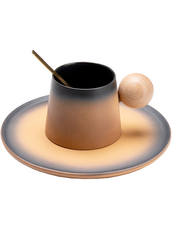 Sahramart Ceramic Coffee Cup and Saucer Gift Box Set,Planet gradient color design,Perfect for Espresso Tea or Coffee Lovers,Gift Boxed for Home,Office or Special Occasion,Brown  - Image 2