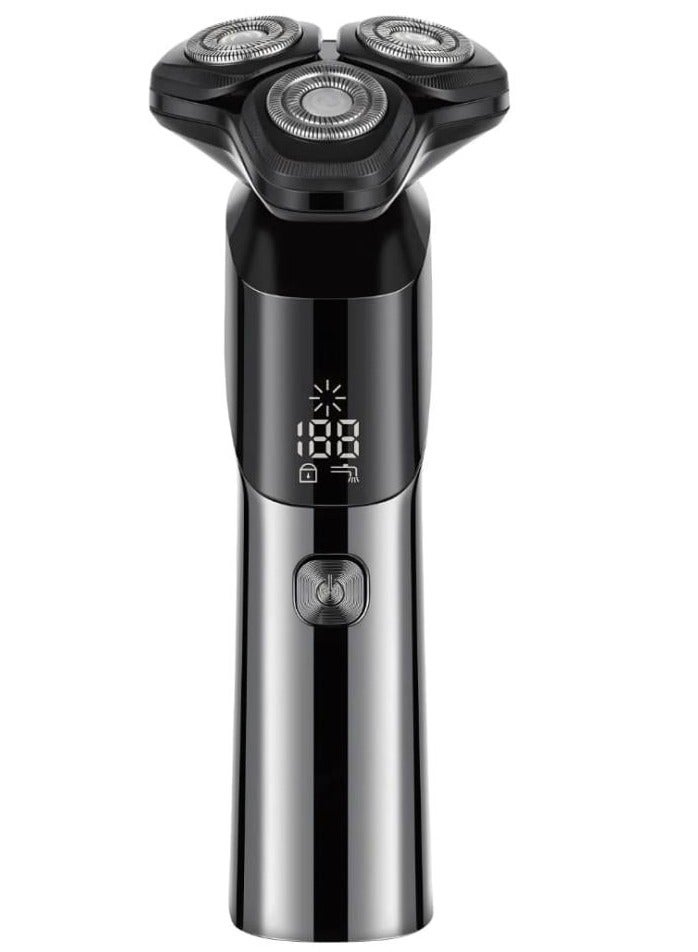 DENX DX1368 Men’s Rotary Electric Shaver with LED Display, Waterproof Body & Fast USB-C Charging - Image 1