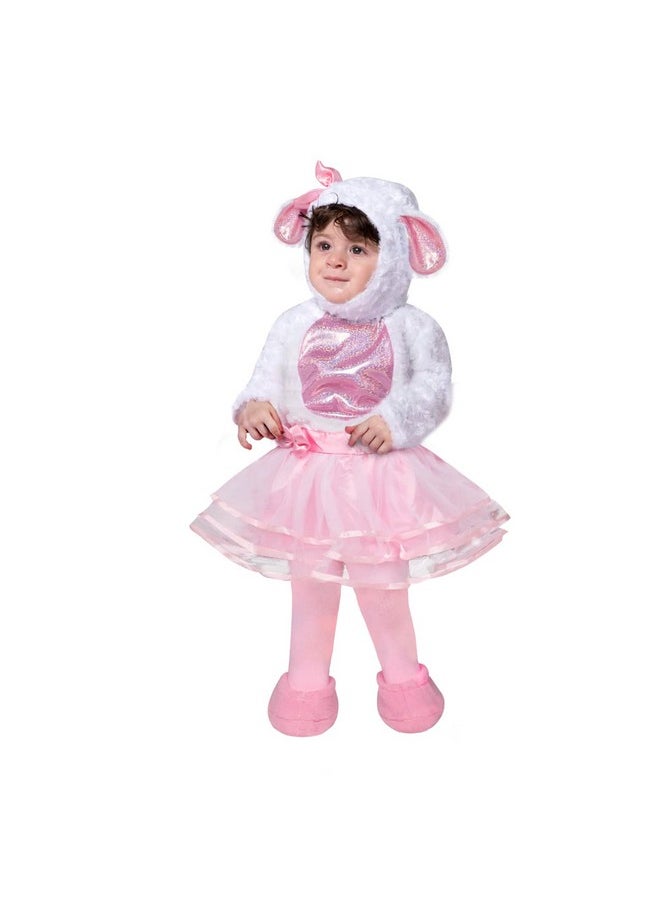 Spooktacular Creations - Halloween Baby Girls Pink Lamb Costume With Multi-Layered Dress For Infants, Toddler Halloween, Farm Themed Dress Up Party (18-24 Months) - Image 1
