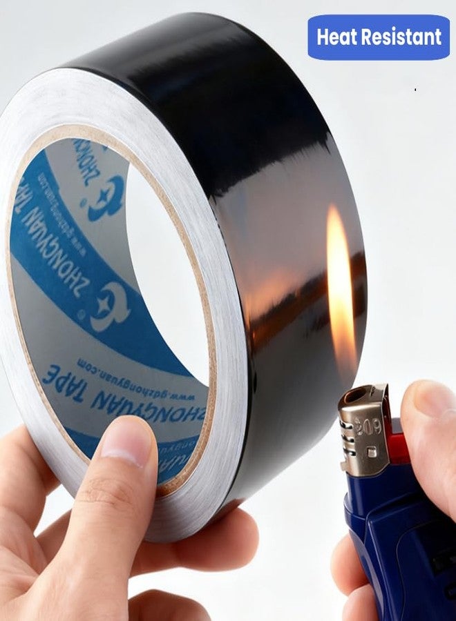 Missyoung Black Aluminum Foil Tape High Temp Heavy Duty Adhesive HVAC Sealing Hot Cold Air Duct Tape for Pipe Metal Repair (2 IN x 64 FT 3.9 Mil) - Image 4