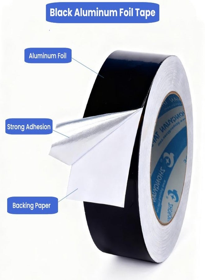 Missyoung Black Aluminum Foil Tape High Temp Heavy Duty Adhesive HVAC Sealing Hot Cold Air Duct Tape for Pipe Metal Repair (2 IN x 64 FT 3.9 Mil) - Image 3