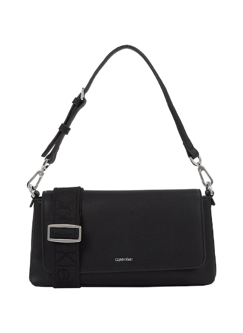 CALVIN KLEIN Women's Convertible Shoulder Bag - Faux Leather, Black  - Image 1