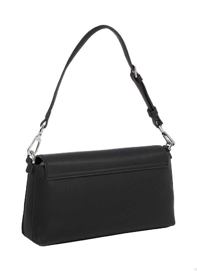 CALVIN KLEIN Women's Convertible Shoulder Bag - Faux Leather, Black  - Image 4