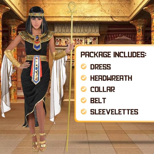 amscan 847815 Adult Egyptian Queen Cleopatra Costume, Medium Size, Multicolor - Image 2