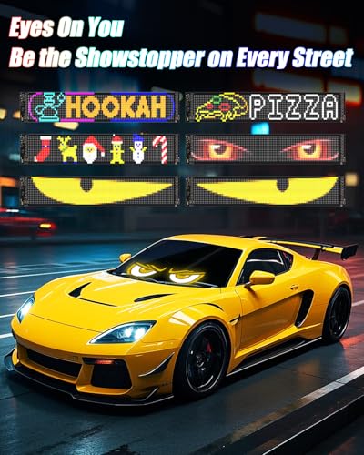 Probapro Devil Eyes Light for Windshield: 23.4"x4.7" Programmable LED Signs with APP & Remote Control - 5V USB Digital Lighting Display, LED Lights for Cars (1 Pcs) - Image 2