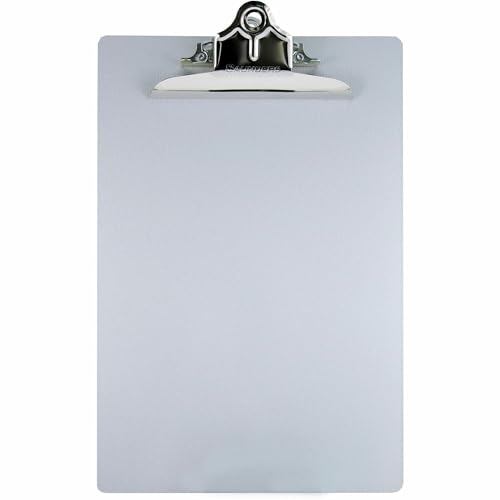 Saunders Aluminum Round Corner Clipboards - 1" Clip Capacity - 8 1/2" x 12" - Clamp - Aluminum - Silver - 1 Each - Image 1