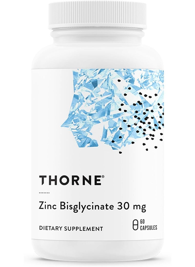Thorne Zinc Bisglycinate 30mg Dietary Supplement 60 Capsules - Image 1