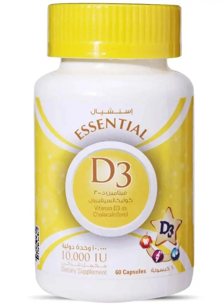 Arnet Pharmaceutical Essential Vitamin D3 10000 IU 60 Capsules 