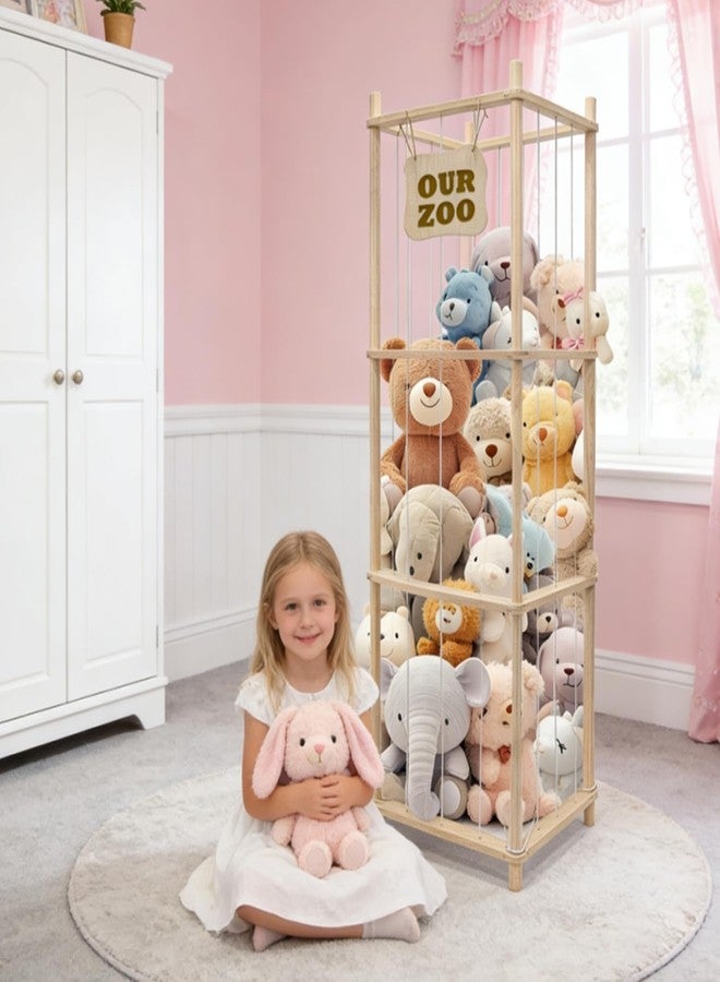 Art3d Large Stuffed Animal Storage, 54" Tall Wooden Stuffed Animal Organizer & Holder, Space Save Toy Storage Zoo for Toddler Room, Playroom & Bedroom - Image 2