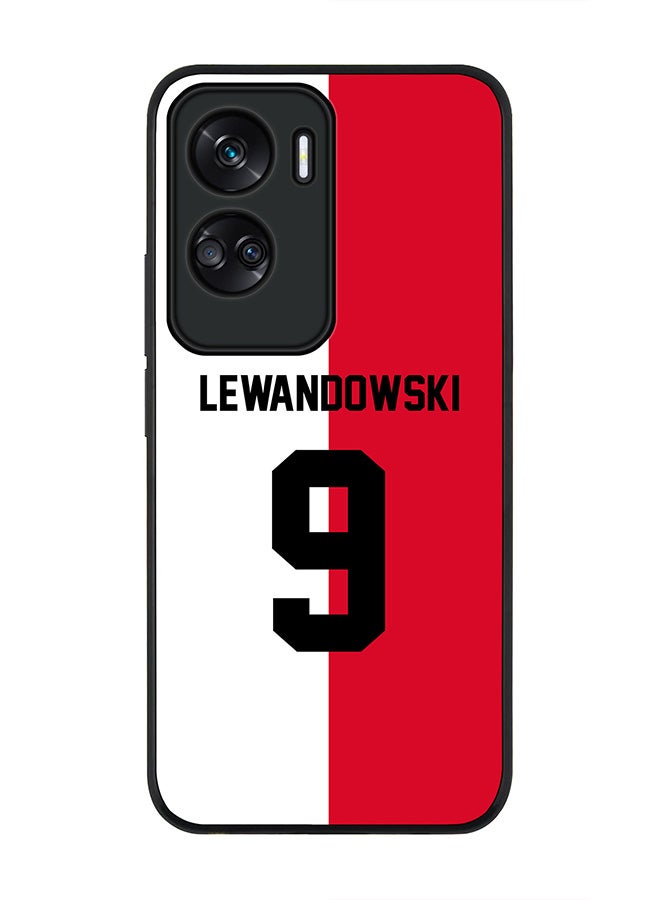 Stylizedd Rugged Black edge case for Honor 90 Lite  5G  Honor X50i 5G, Slim fit Soft Case Flexible Rubber Edges Anti Drop TPU Gel Thin Cover -  Football Team - Poland, Player Name - Lewandowski - Image 1