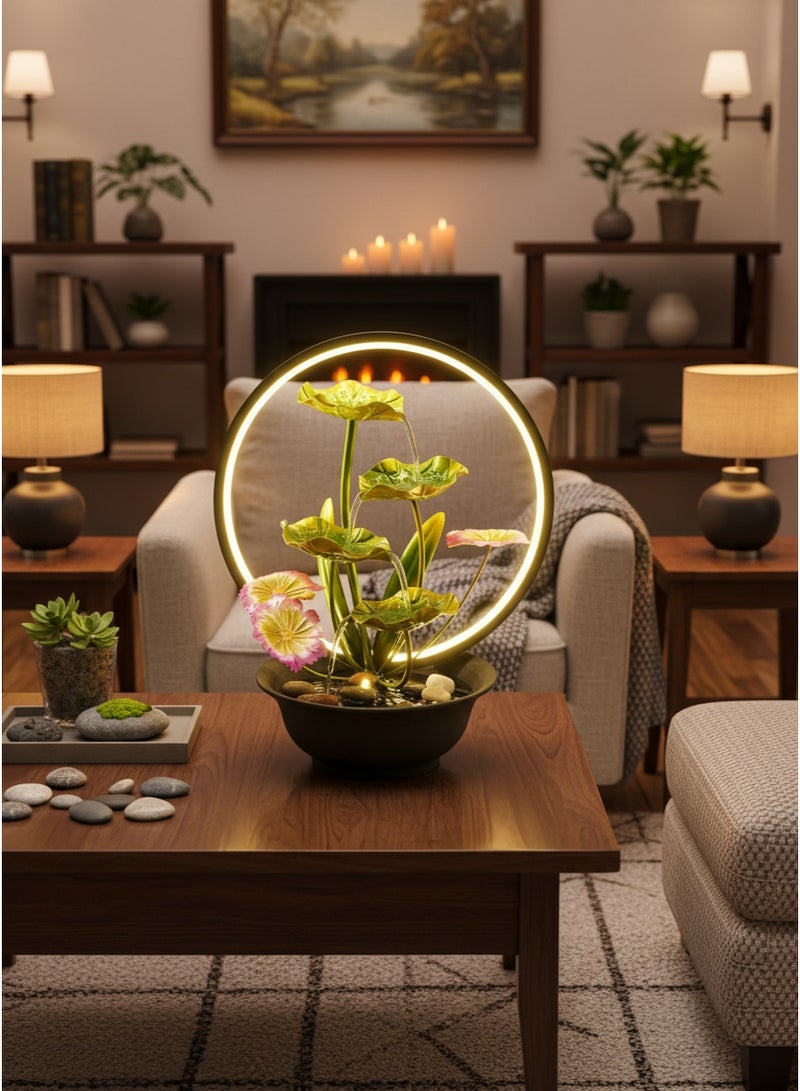 ليفينج نافورة  ديكور  تعمل عبر منفذ USB وحلقة ضوء LED - Image 3