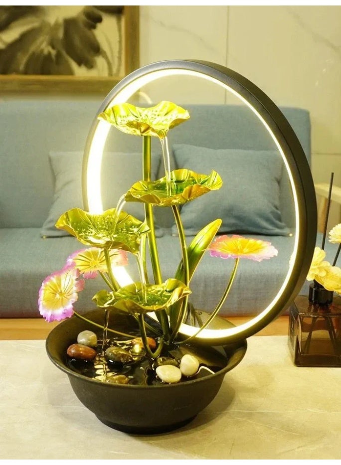 ليفينج نافورة  ديكور  تعمل عبر منفذ USB وحلقة ضوء LED - Image 1