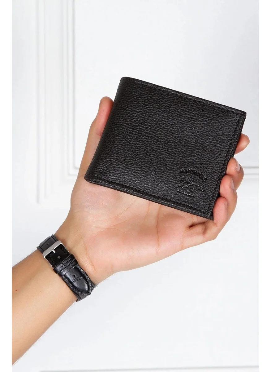 Newish Polo Newishpolo Faux Leather Men's Wallet Card Holder Black