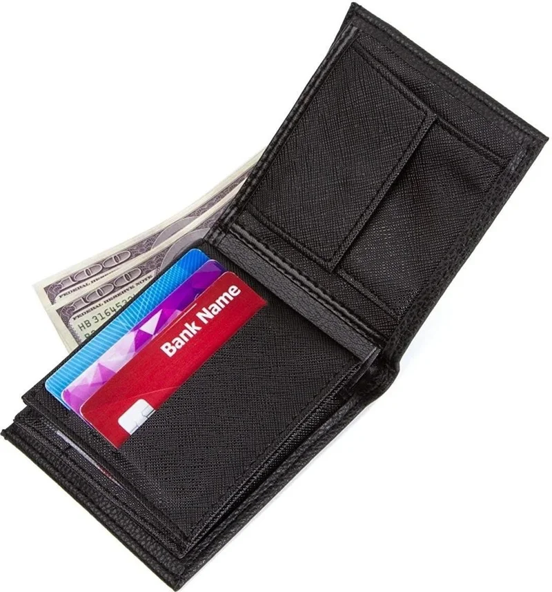 Newish Polo Newishpolo Faux Leather Men's Wallet Card Holder Black