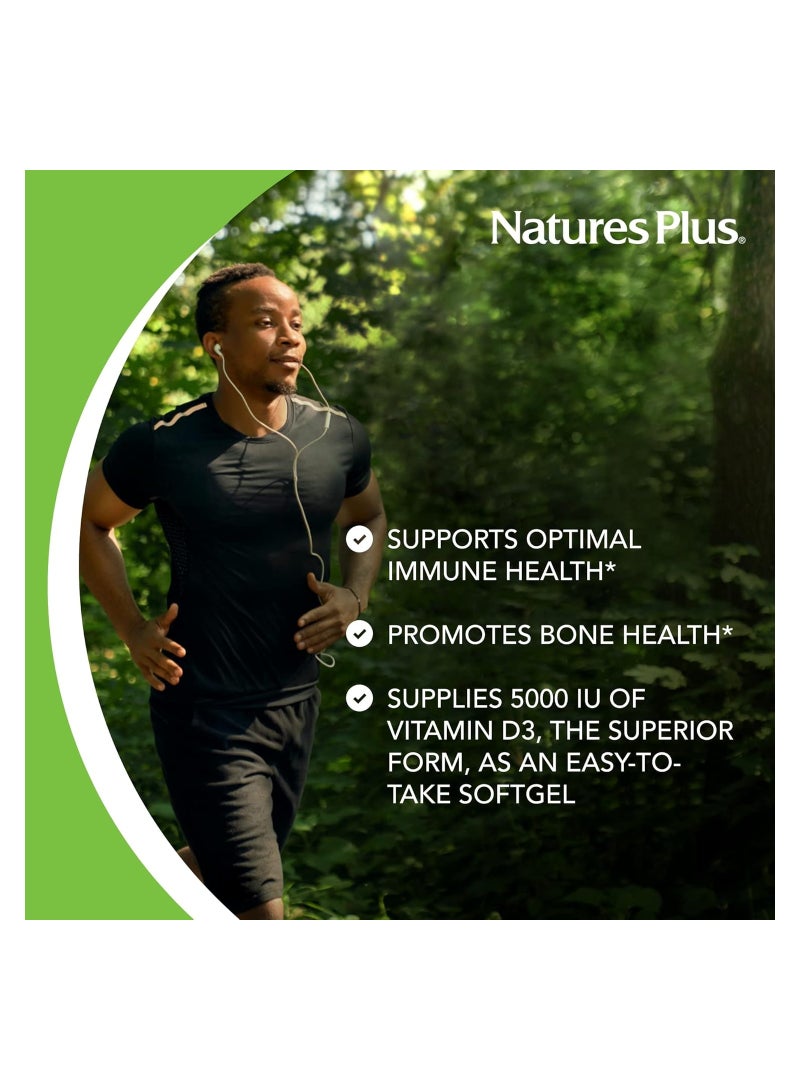 NaturesPlus Vitamin D3 125 mcg 5,000 IU - 60 Softgels - Image 5