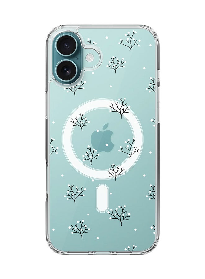 Stylizedd For iPhone 16 Plus Case [Compatible with MagSafe] Slim Magnetic cover Clear Phone Case - Winter Splinter - Image 1