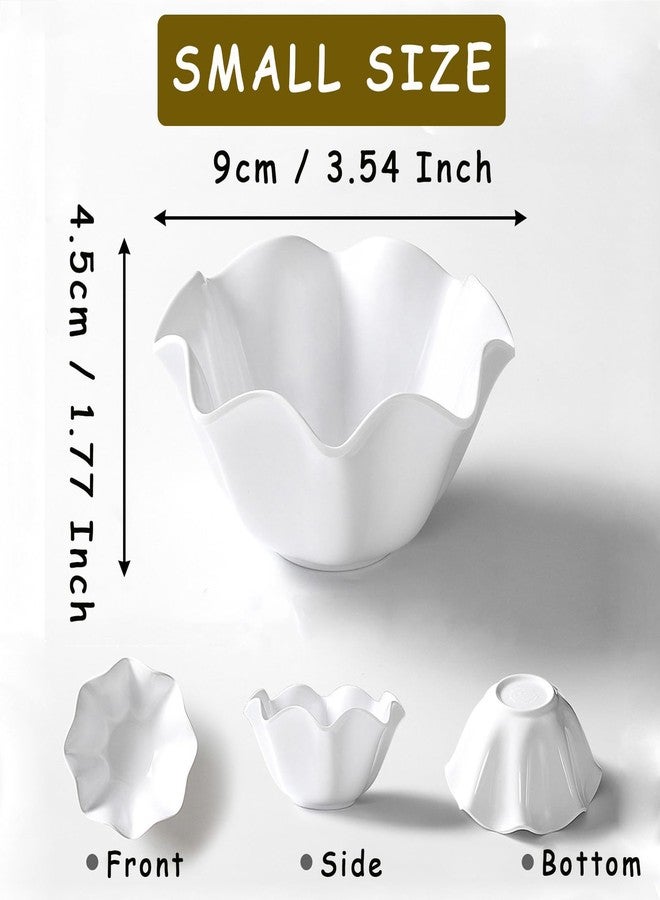 BESSKON White Flower Jewelry Dish, 3.5″ Lotus Jewelry Bowl Ring Holder, Ceramic Jewlery Tray Cute Vanity Nightstand Bathroom Room Decor Trinket Dish Valentine's Friendship Birthday Gifts for Women Mom - Image 2