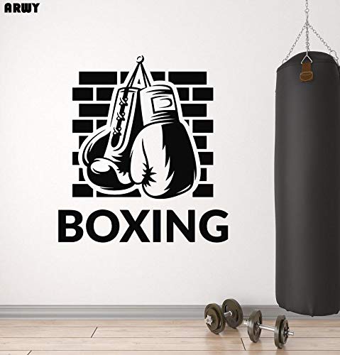 ARWY ARWY Gym Wall Stickers Vinyl Wall Decal Boxing Gloves Gym Sports Fighting Martial Arts Stickers Mural Size58X58 cm 