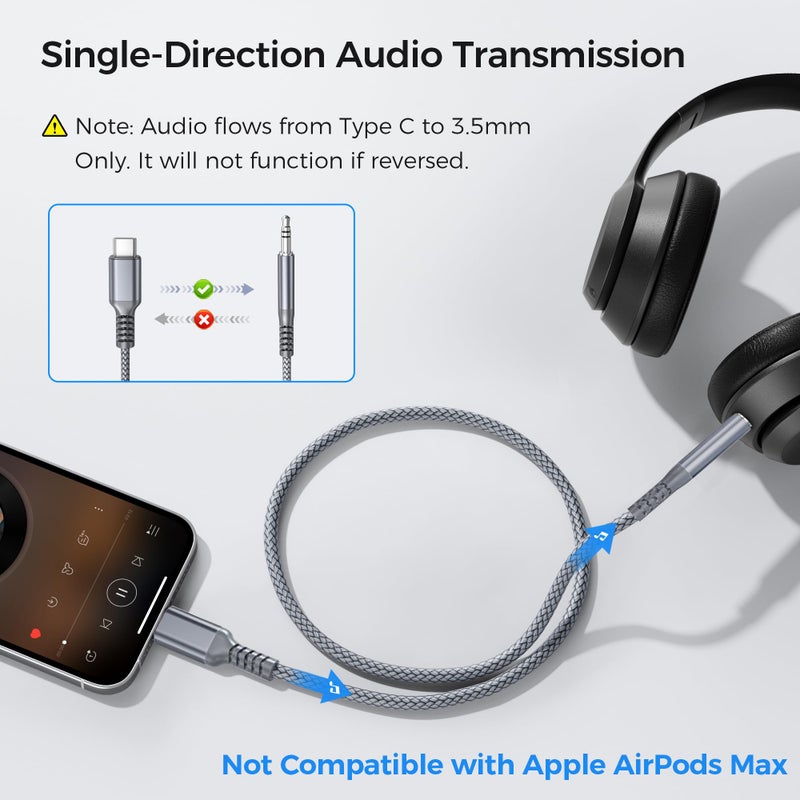 Elebase iPhone 17 16 16e Aux Cord 4FT,USB C Aux Cable,Type C to 3.5MM Jack Audio Adapter Auxiliary Cord for Car,New Apple 15 Pro Max Plus,iPad mini Air,Samsung Galaxy Z Fold Flip,S25 S24 S23 FE Ultra - Image 2