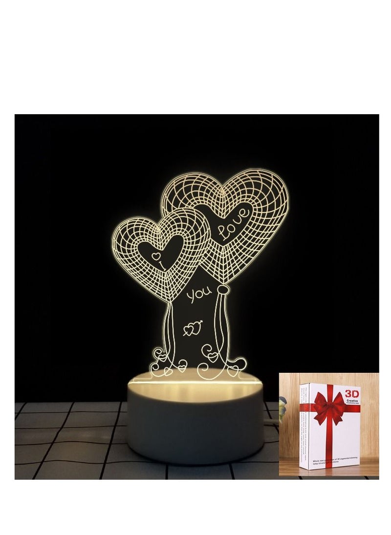 Y&D 3D Usb Table Night Lamp White 10x20centimeter