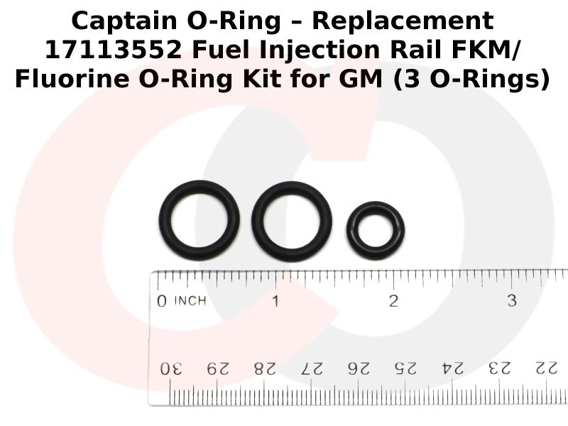 Captain O-Ring كابتن O-Ring – مجموعة استبدال 17113552 لسكك حقن الوقود FKM/فلورين لجنرال موتورز/GM (3 O-Rings) - Image 3