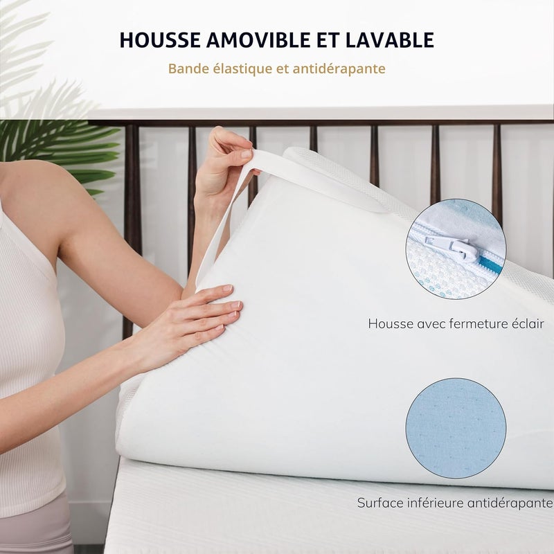 ايجوهوم مفرش مرتبة EGO HOME 90 × 200 سم، بارتفاع 7 سم، رغوة مقطوعة إلى 7 مناطق، معتمد من Oeko-Tex، مناسب لمراتب أسرة بنوابض وأسرة أريكة - Image 5