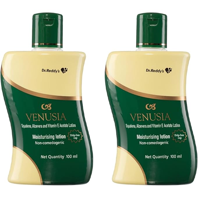 Venusia Dr Reddy'S I Moisturizing Lotion I Enriched With Vitamin E, Aloe Vera & Squalene I Daily Face And Body Lotion I Soothing Itch Relief, Non-Greasy, 100ml x Pack of 2 - Image 1